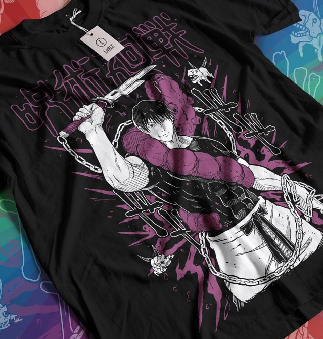 Футболка аниме Магическая битва оверсайз (S/M/L) Черний AnimeJ0826 Днепр - изображение 1