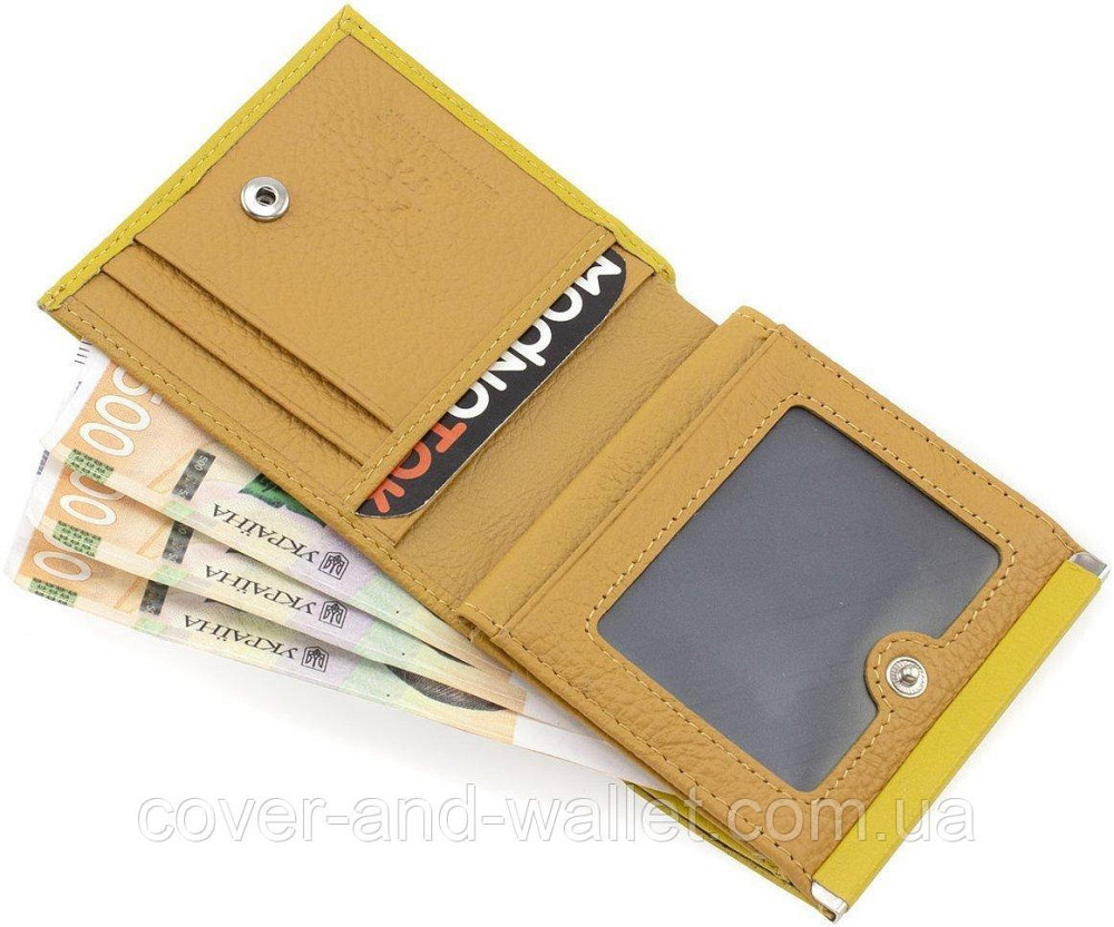 Желтый женский кошелек маленького размера из натуральной кожи Marco Coverna Киев - изображение 7