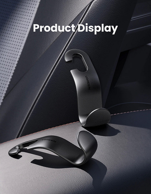 Гачки-тримачі Ugreen на підголовник LP104 30337 NS (Чорні, 2шт) Николаев - изображение 7