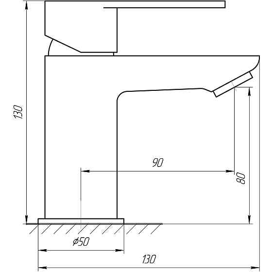 Змішувач для умивальника TOPAZ BARTS TB 07201-H36 висота H-130мм ,шланги TAQ-M1055,D35 Луцьк