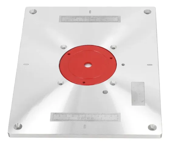 Алюминиевая пластина для фрезера 300x235x9.5 мм со сменными кольцами для фрезерного стола Киев