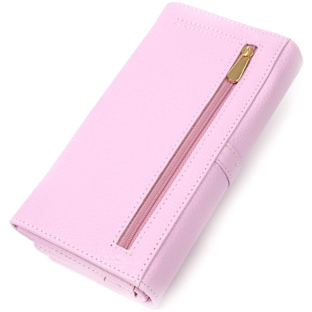 Жіночий гаманець з великою кількістю відділень ніжного кольору з натуральної шкіри Tony Bellucci 21958 Ліловий Київ - фото 5