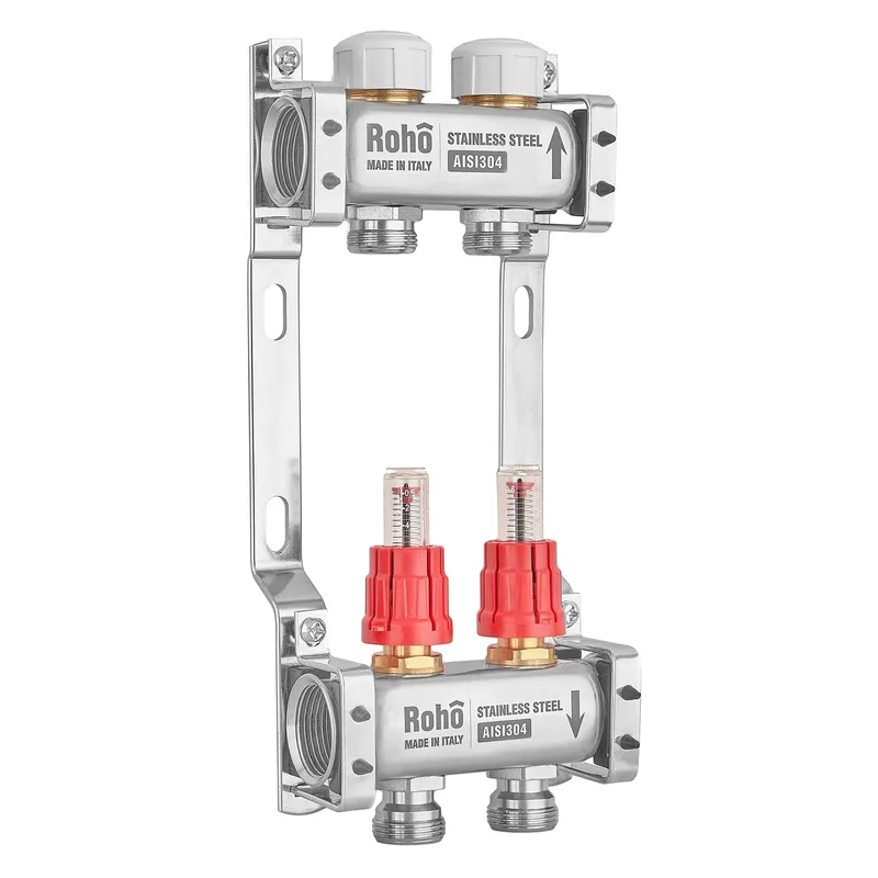 Колектор з витратоміром та термостатичними клапанами Roho R804-02M - 1"x 2 вих. (RO1043) Київ - фото 1