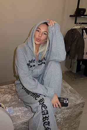 Жіночий стильний трендовий костюм-двійка тринитка на флісі Меланж, 46/48 Одеса