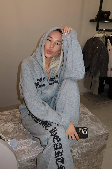 Жіночий стильний трендовий костюм-двійка тринитка на флісі Меланж, 46/48 Одеса - фото 5