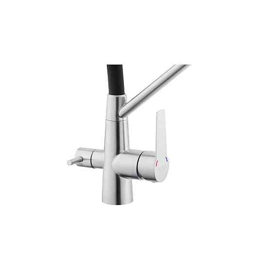 Змішувач для кухні з підключенням до фільтра Kroner KRP Edelstahl Klassisch - ESG03817BLK чорний Київ