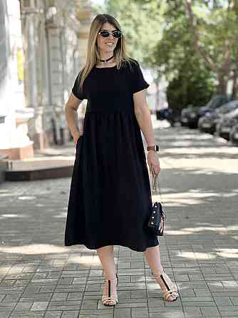 Літня сукня міді вільного крою "Ordinary" оптом | Батал Київ