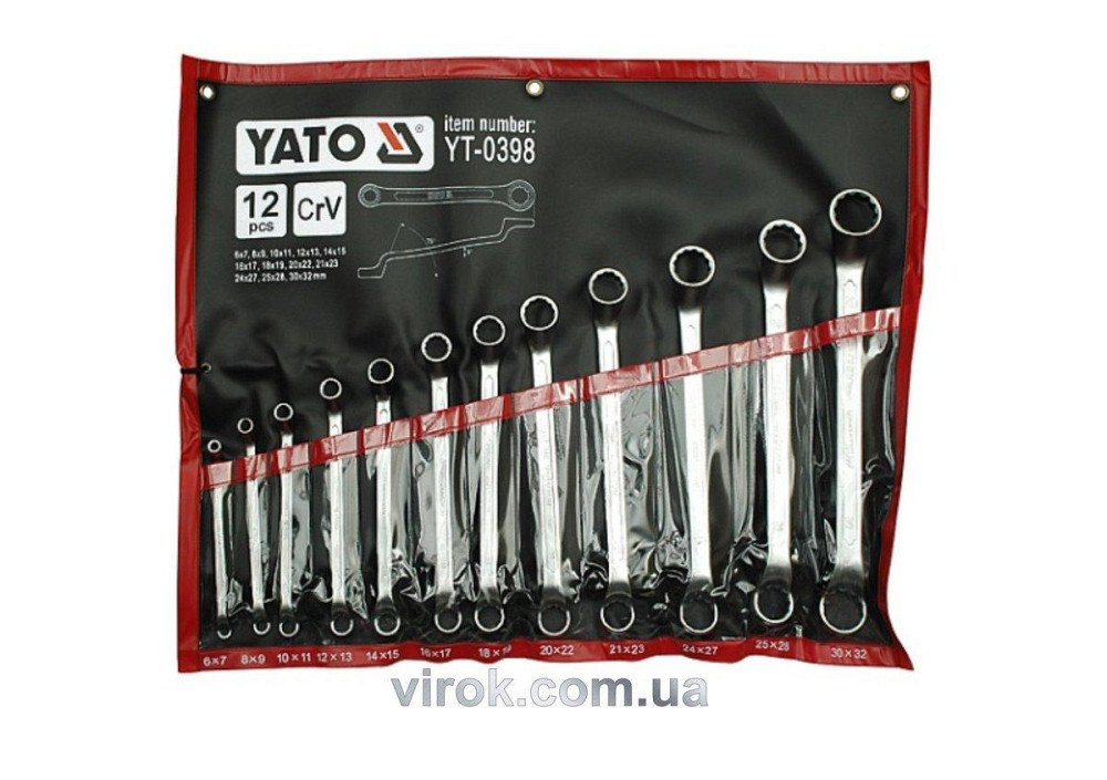 Ключі гнуто - накидні YATO : CrV, М= 6х7-30х32 мм, Набір 12шт. [4] Одесса - изображение 1