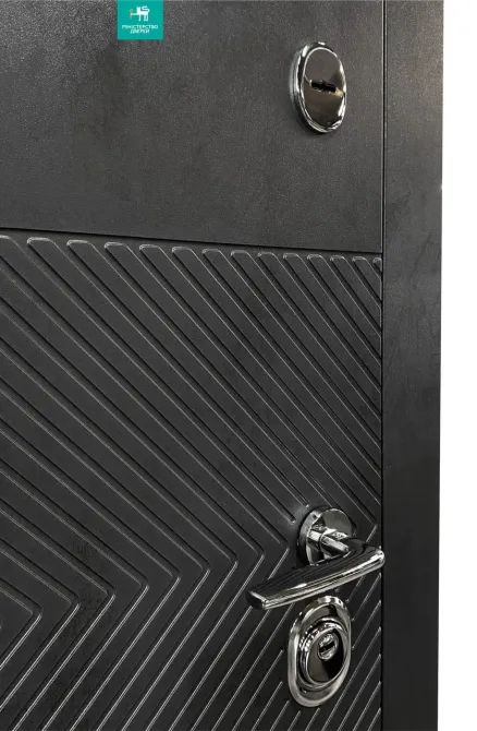 Двері вхідні Міністерство дверей ПК-560 Квартира Оксид чорний / Оксид світлий сірий 960х2050 мм Київ - фото 5