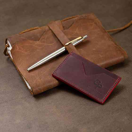 Шкіряний жіночий картхолдер GRANDE PELLE 11527 Бордовий Київ