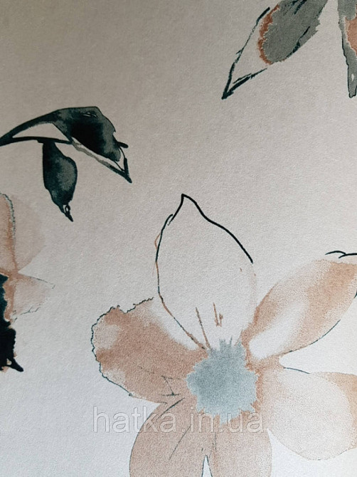 Шпалери флізелінові Khroma LAV003 LA VIE EN ROSE коричневі гілки зелені квіти Київ - фото 2