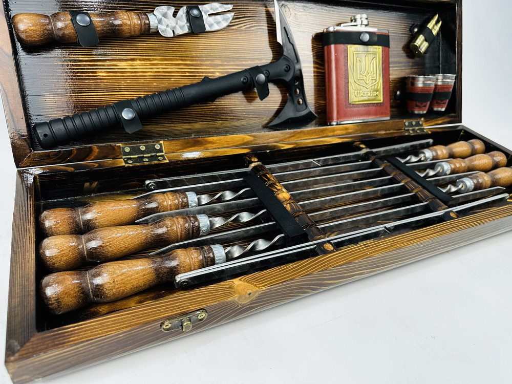 Подарунковий набір шампурів у дерев'яному кейсі ВІКІНГ HAPPY DAYS Тернопіль - фото 4