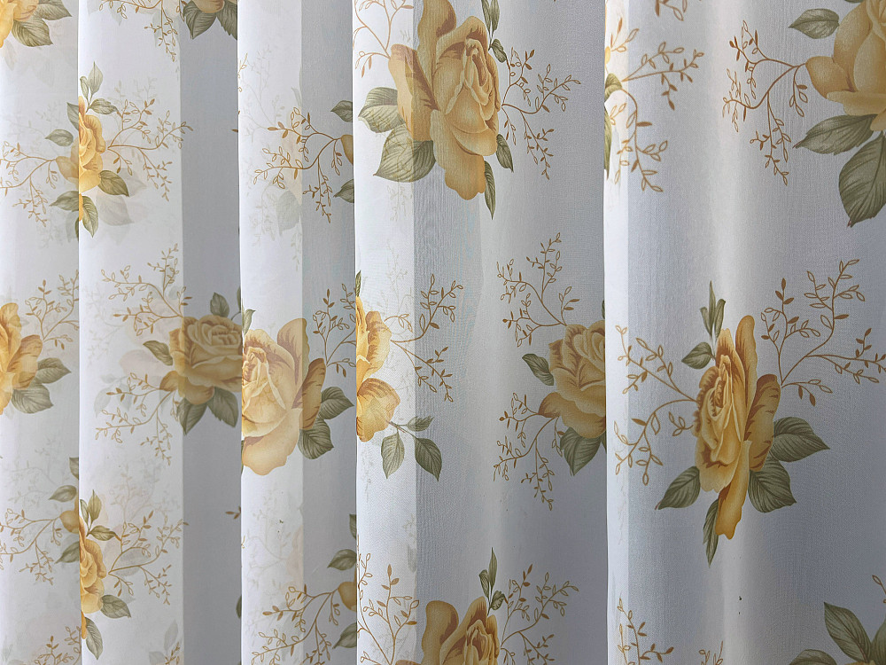 Тюль VR-Textil 1807т Шифон з принтом Білий з помаранчевим 300х270 см (40-647) Київ - фото 7