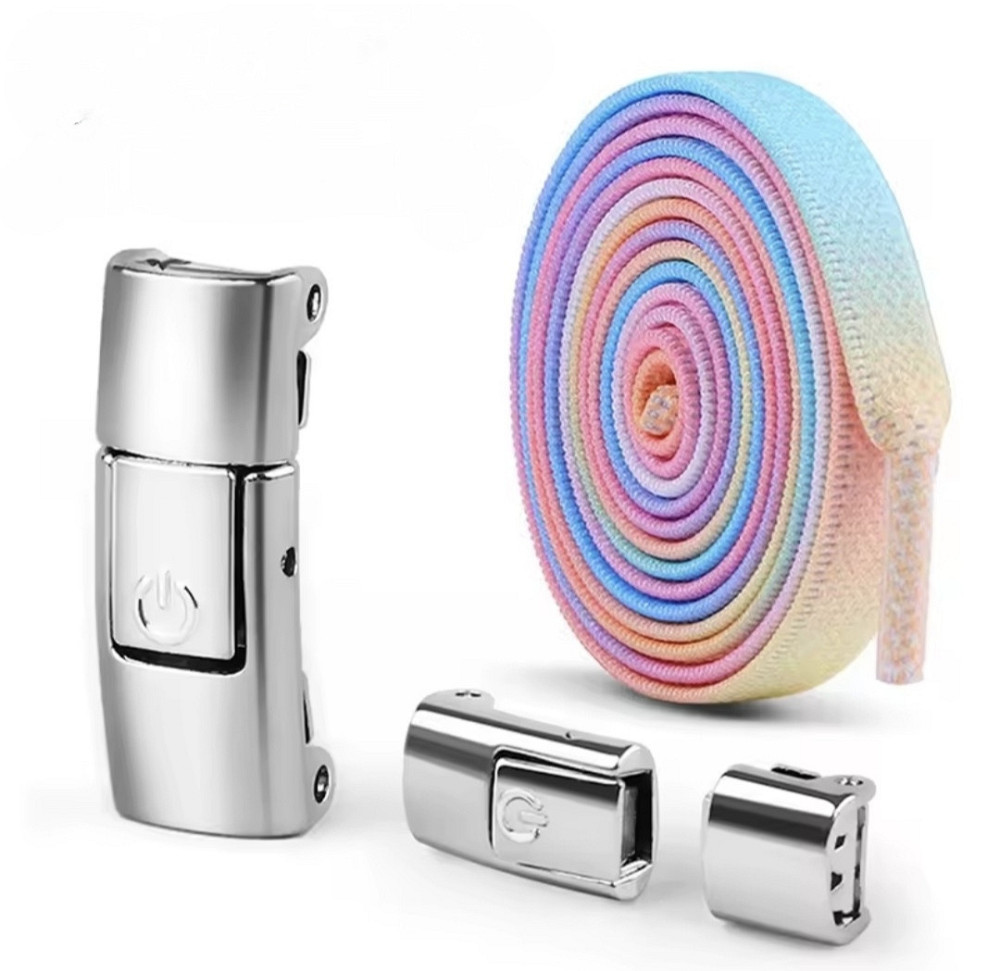 Эластичные шнурки без завязок с металлическими застежками Разноцветный Смела - изображение 1