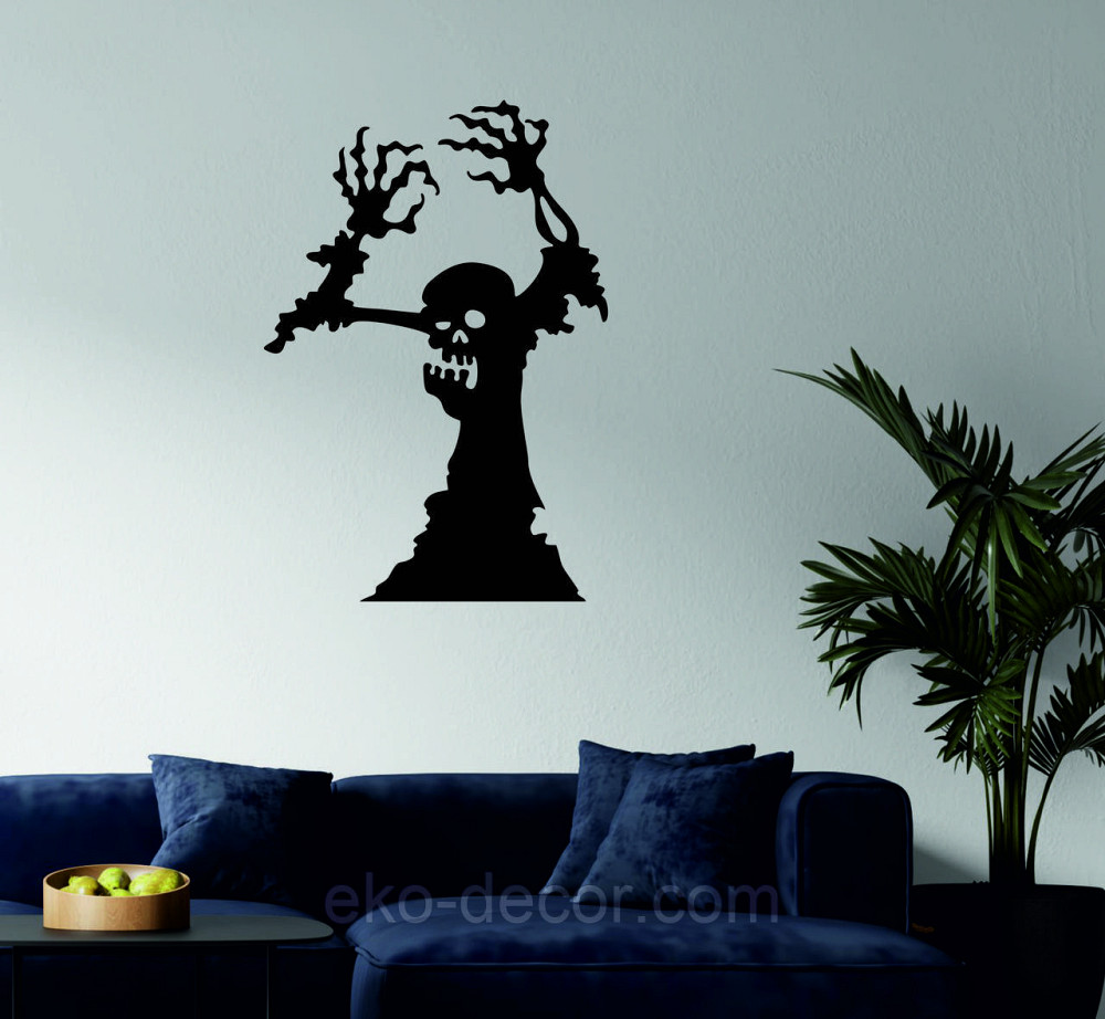 Декоративне настінне Панно «Зомбі», Декор на стіну 110*75 см, Чорний Київ - фото 2