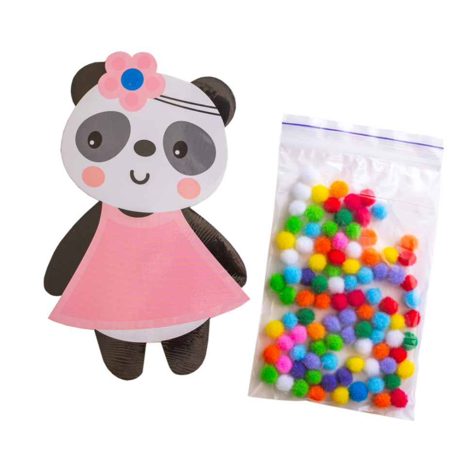 Набор для творчества Панда Pompon Art 10100691, 100 помпонов и раскраска Винница - изображение 4
