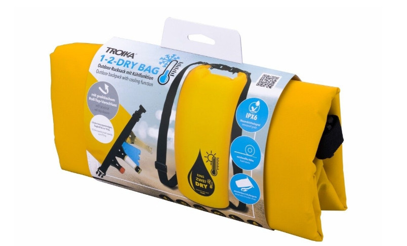 Сумка-рюкзак водонепроникний Troika 10 л IPX6 з функцією охолодження (Жовтий) Вінниця - фото 6