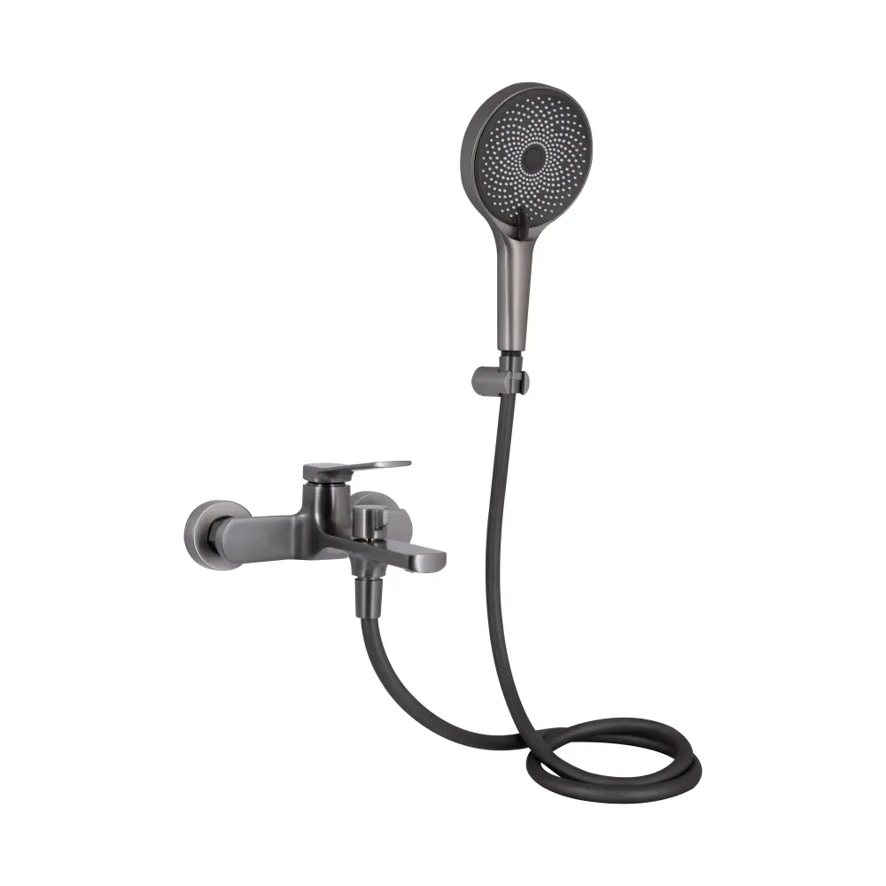 Смеситель для ванны Qtap Slavonice с душевым гарнитуром QTSLV259GMB48035 Gunmetal Black PVD графит Киев - изображение 2