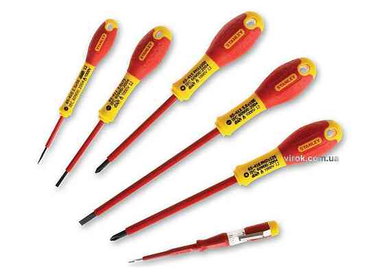 Набір викруток діелектричних STANLEY "FatMax" : індикатор, PH, SL, корпус VDE до 1000V. [6 Шт.] Одеса