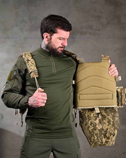 Якісна плитоноска 4 скидання з напашником Attack піксель ПП7564 Одеса - фото 9