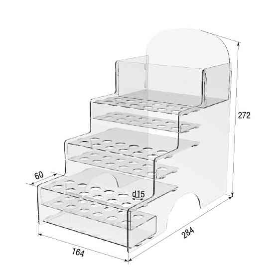 Підставка EKOSTAR для пробників и сашетів із акрила 164х284х272 Київ