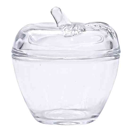 Цукерниця з кришкою Ø 9.5 см ваза цукерниця кругла скляна у формі яблука HP-4-101 Київ