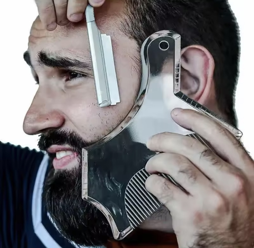 Шаблон для бороды трафарет для бороды и усов триммер для бороды черный Киев - изображение 3