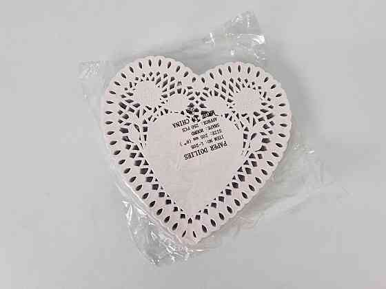 Салфетка ажурная СЕРДЦЕ Ф20,5(250шт) белая (1 пачка) Харьков