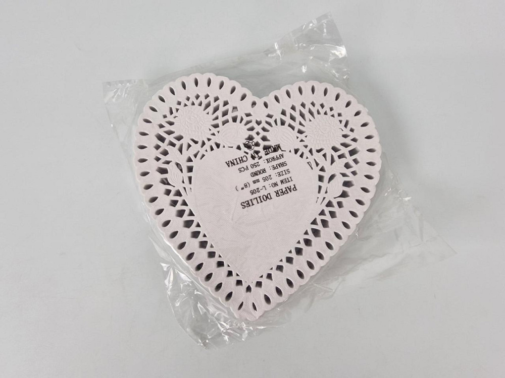 Салфетка ажурная СЕРДЦЕ Ф20,5(250шт) белая (1 пачка) Харьков - изображение 1