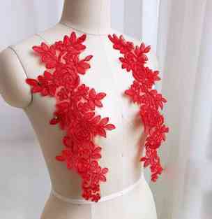 Аппликация для одежды пришивная красная Цветы Киев