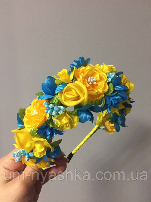 Віночок з квітами "Пишний жовто-блакитний" Кривий Ріг - фото 1