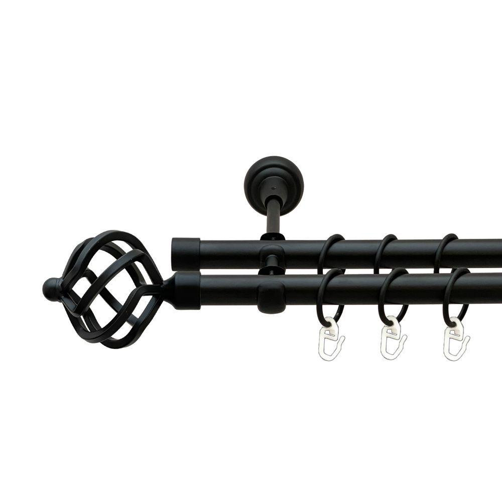 Карниз Orvit Ажур металевий дворядний відкритий гладка труба кільце металеве Чорний Оксамит 19\19 мм 200 см (00-00016177) Львів - фото 1