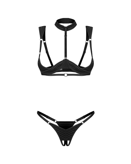 Комплект Obsessive Roccele 2-pcs crotchless set 2XL/3XL Sex Aura Київ - фото 2
