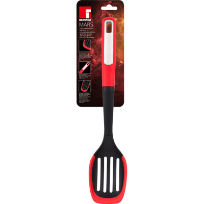 Ложка поварская Bergner Mars з прорізами, 34 см (BG-38871-RD) Винница - изображение 2