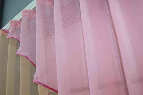 Кухонная занавеска VR-Textil № 053к персиковый с розовым 280х170 см (50-150) Киев