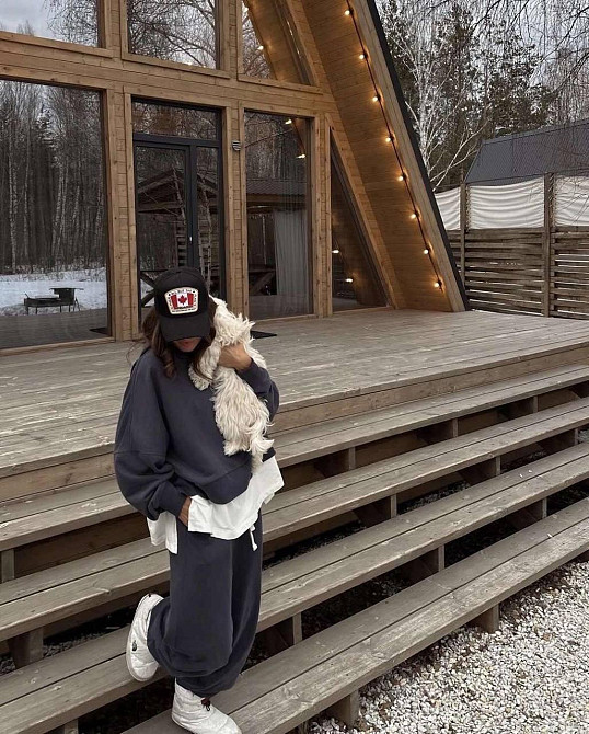 Жіночий стильний костюм з імітацією футболки, тринитка на флісі Графіт Одеса - фото 4