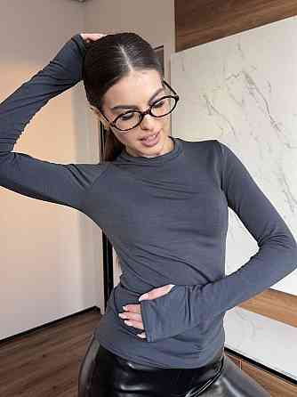 Женский утепленный базовый лонгслив турецкая вискоза с начесом Графит, 42/44 Одесса