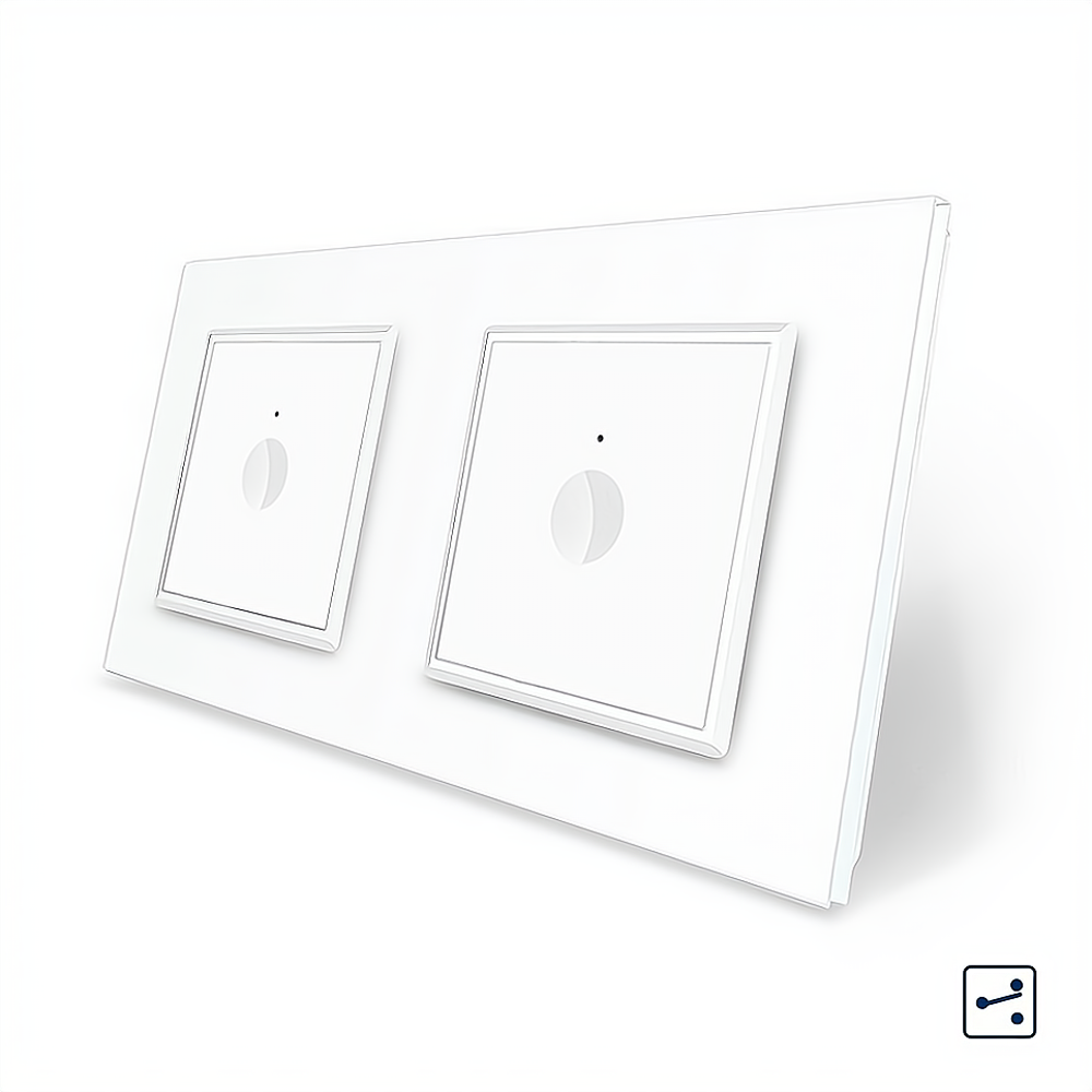 LIVOLO Сенсорний прохідний/перехресний вимикач Sense 2 сенсора (1-1) Livolo білий скло (VL-C7FC Коломия - фото 4