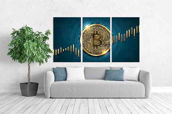 Модульна картина у вітальню/ спальню    Биткоін    ART-196_3A Київ
