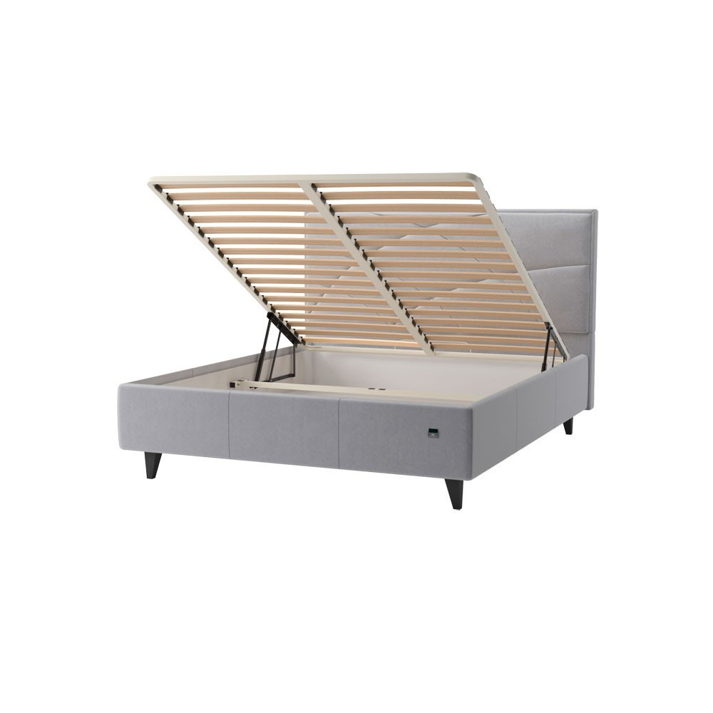 Кровать NettaDesign Eco Lounge VIP с дополнительной металлической цельносварной рамой на ножках 140x190 светло-серый Киев - изображение 8