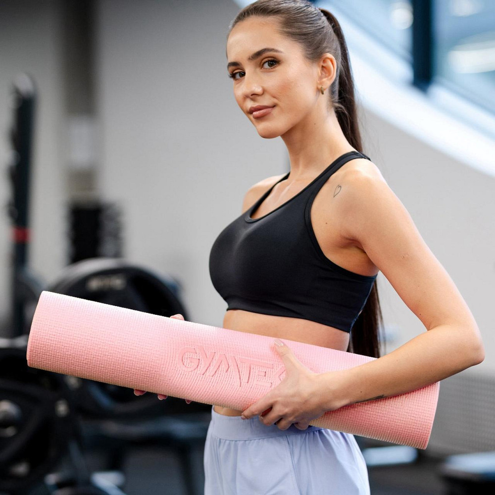 Коврик (мат) для фитнеса и йоги Gymtek 0,5см розовый Киев - изображение 8