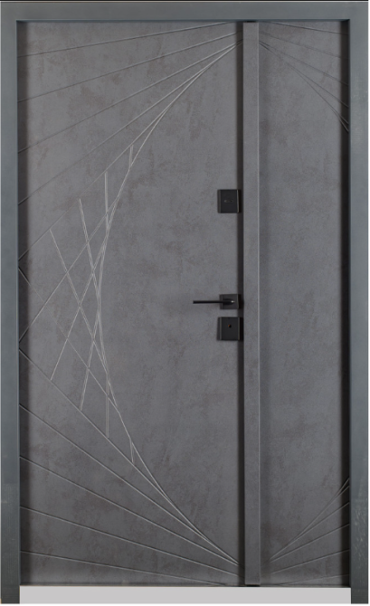 Двері вхідні з терморозривом Бастіон  РУБІКОН Ескада 7 RAL 7016 / ПВХ Бетон Антрацит 1200х2050 мм Київ - фото 2