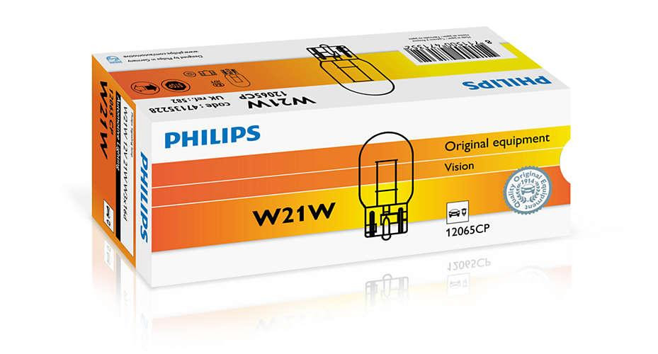 Указательная лампа накаливания PHILIPS 12065CP W21W 12V 21W W3X16d Харьков - изображение 2