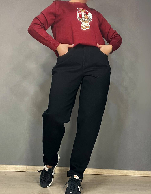 Джинси жіночі Vanver 81888 mom jeans relax comfort талія на резинці великі розміри чорні, чорний, З4, 34, 97 см, 130 см Київ - фото 15