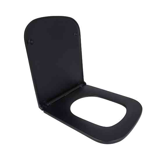 Сидіння для унітаза Qtap Tern 420х340х35 мм, Matt Black, з мікроліфтом, Slim Duroplast, Quick Release QT99HY2322MB Київ