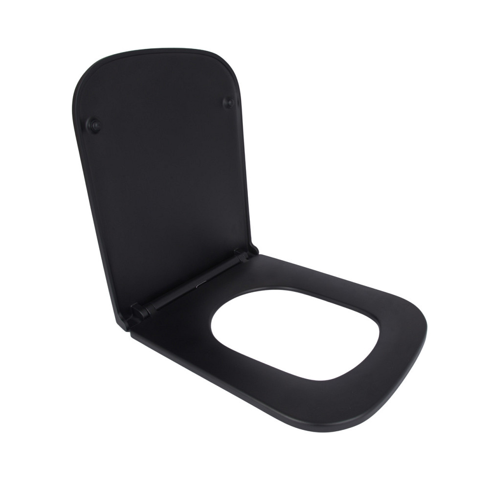 Сидіння для унітаза Qtap Tern 420х340х35 мм, Matt Black, з мікроліфтом, Slim Duroplast, Quick Release QT99HY2322MB Київ - фото 3