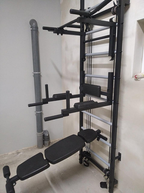 Профессиональная шведская стенка взрослая металлическая спортивная для детей и взрослых с эспандерами Каменское - изображение 3