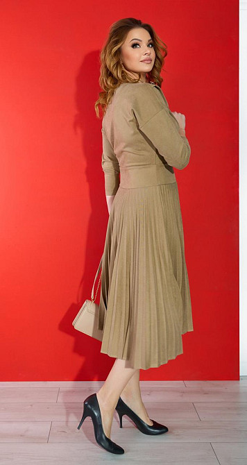 Стильне замшеве плаття плісе (48) Київ - фото 4