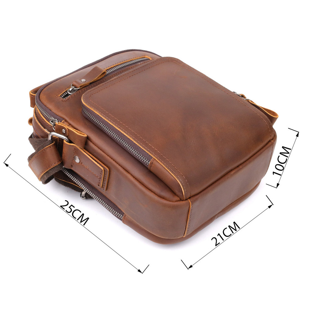 Чоловіча ділова сумка з ручкою для перенесення в руці з натуральної шкіри Vintage 23033 Коричневий Київ - фото 9