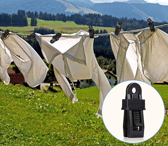 Затискачі для тенту 5 шт, прищіпки-крокодили для брезенту з отвором, пластикові кріплення Київ - фото 3